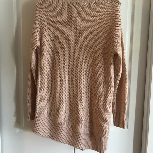 Asymmetrical knit design sweater/tunic with mock neck. Long, soft and comfy! - Picture 2 of 4